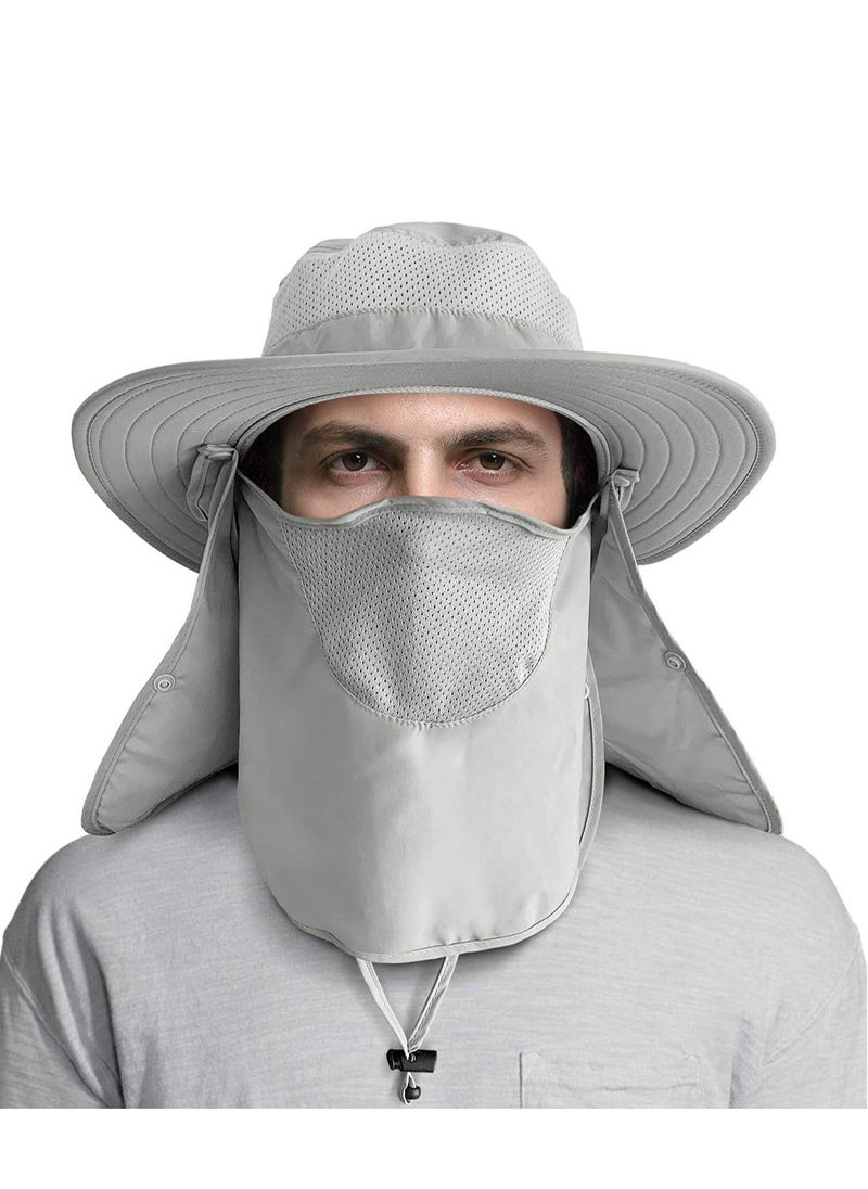 Cap Fishing Hats with Face Mask Outdoor Sun Protection