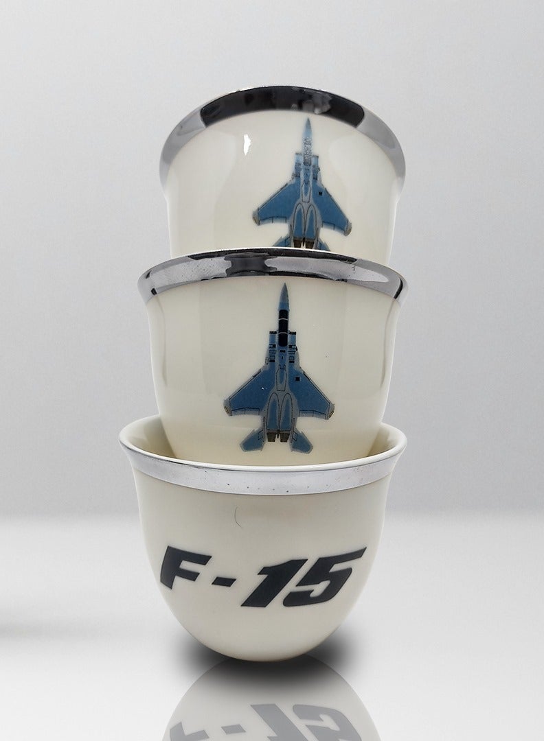 Silver F-15 Ceramic Arabic Coffee Mug