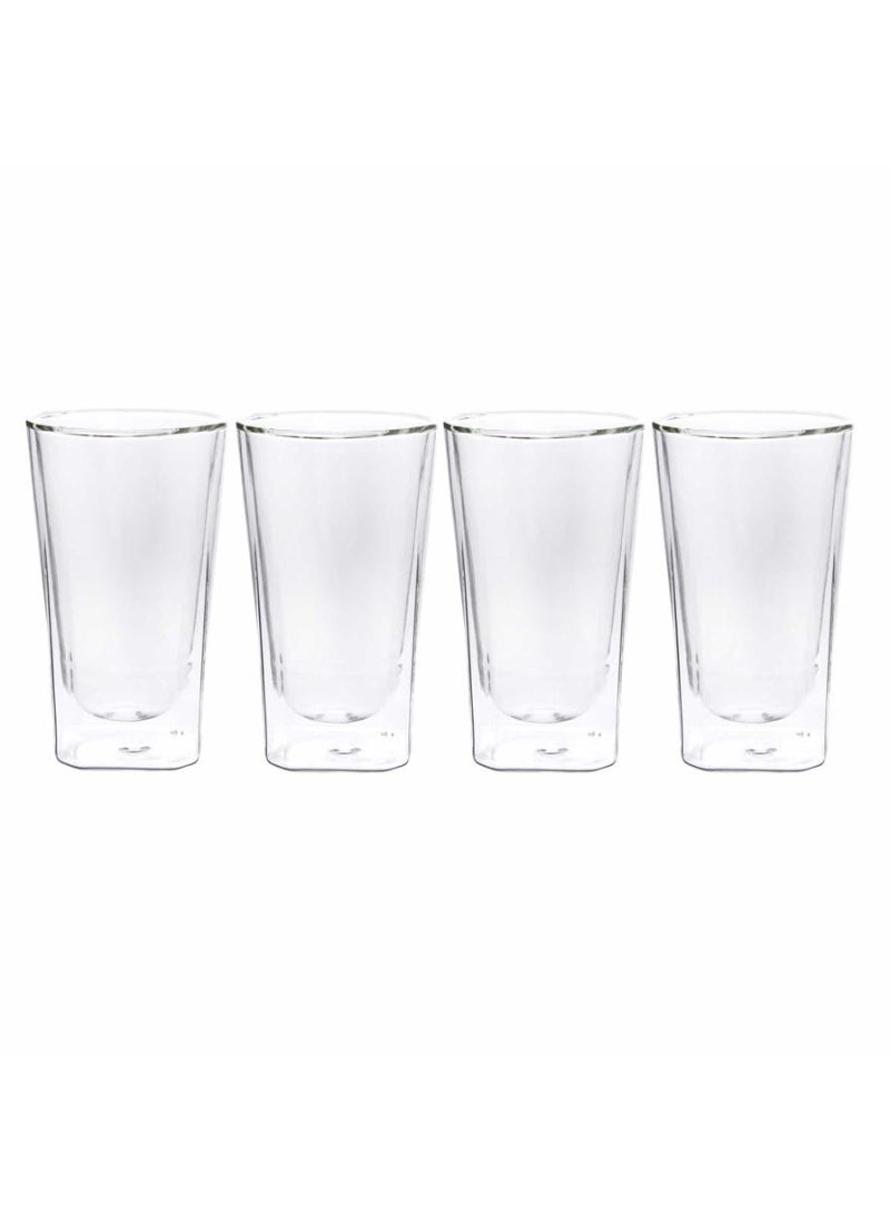 Glass Double Wall Mug Set 350 ml, 4 Pc