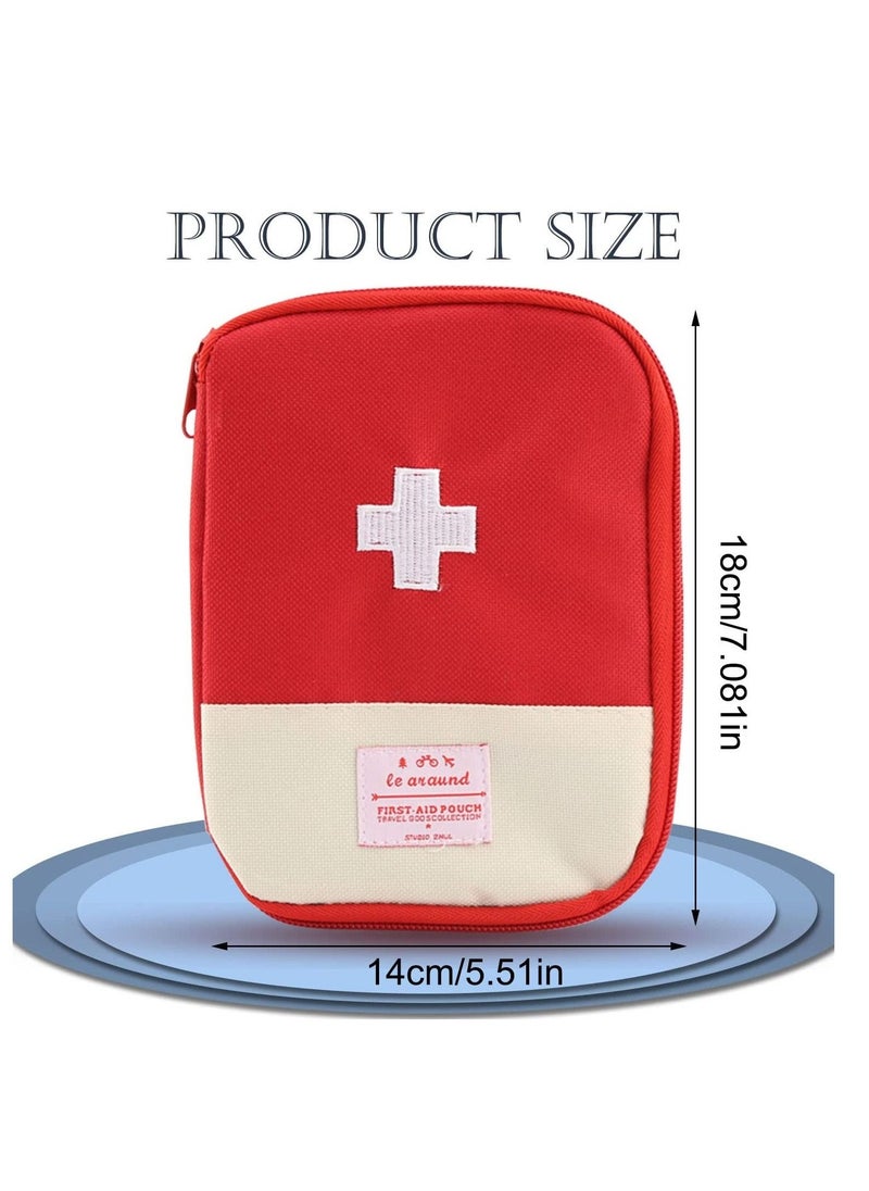 Mini First Aid Bag Portable Travel First Aid Kit Empty for Car Cycling Marathon Running Outdoor Camping Hiking Travel Emergency Travel Home Office Red Blue