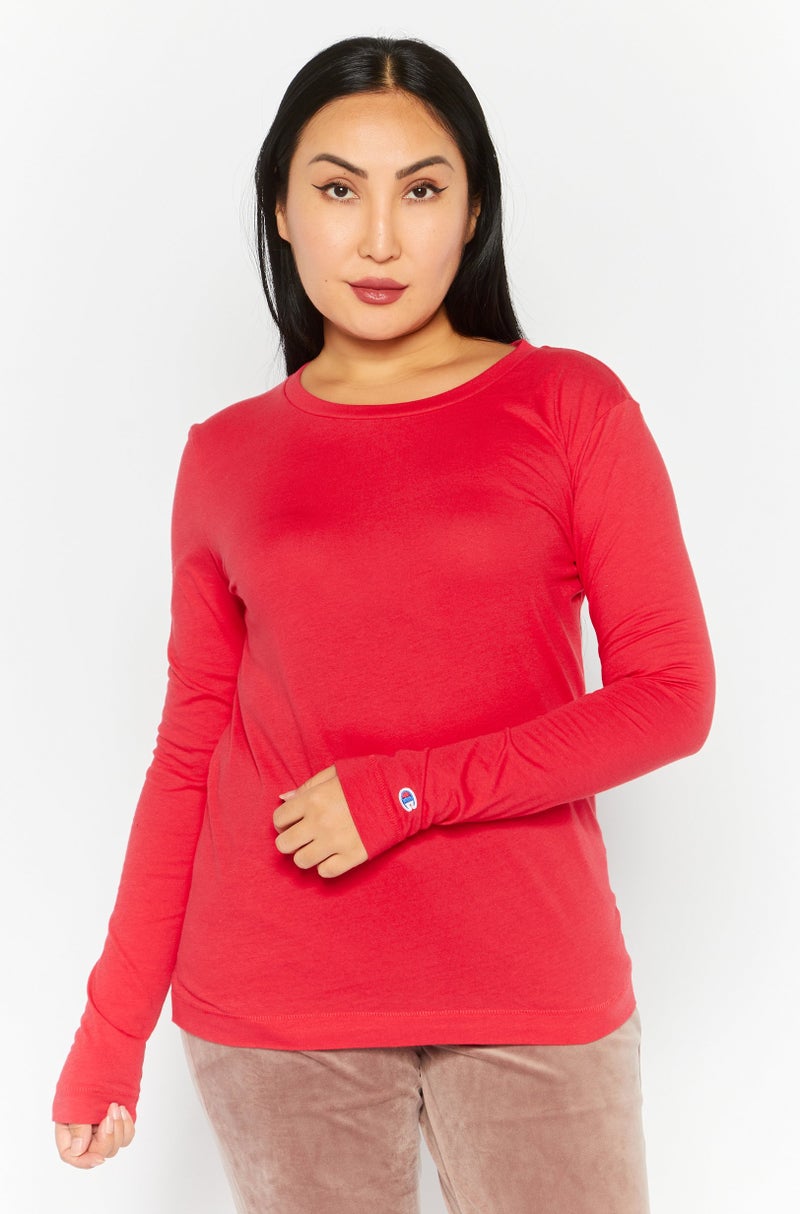 Women Sportswear Fit Long Sleeve Training Tops, Red