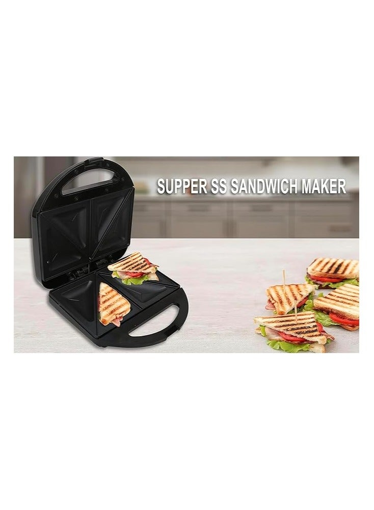 MEBASHI Grill Sandwich Maker | JAPAN | 800 Watt, Cool Touch Handle,Toast, Waffle, Griddle, Non-Stick Coating Plates, Automatic Temperature Control, Anti-Slip Feet (ME-SW1005W2)(750W)