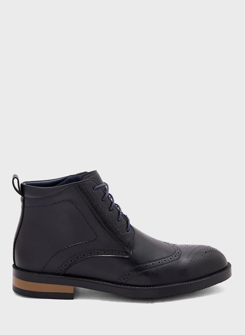 Wing Cap Formal Lace Up Boots