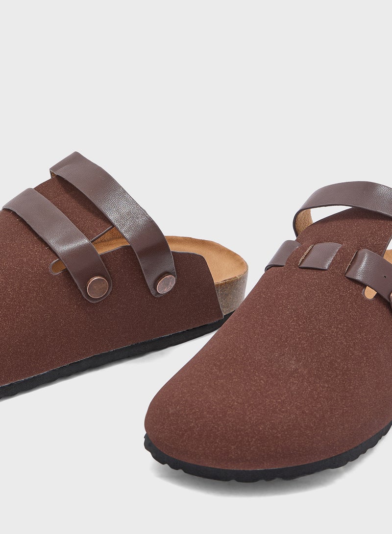 Double Buckle Backstrap Clog Sandal