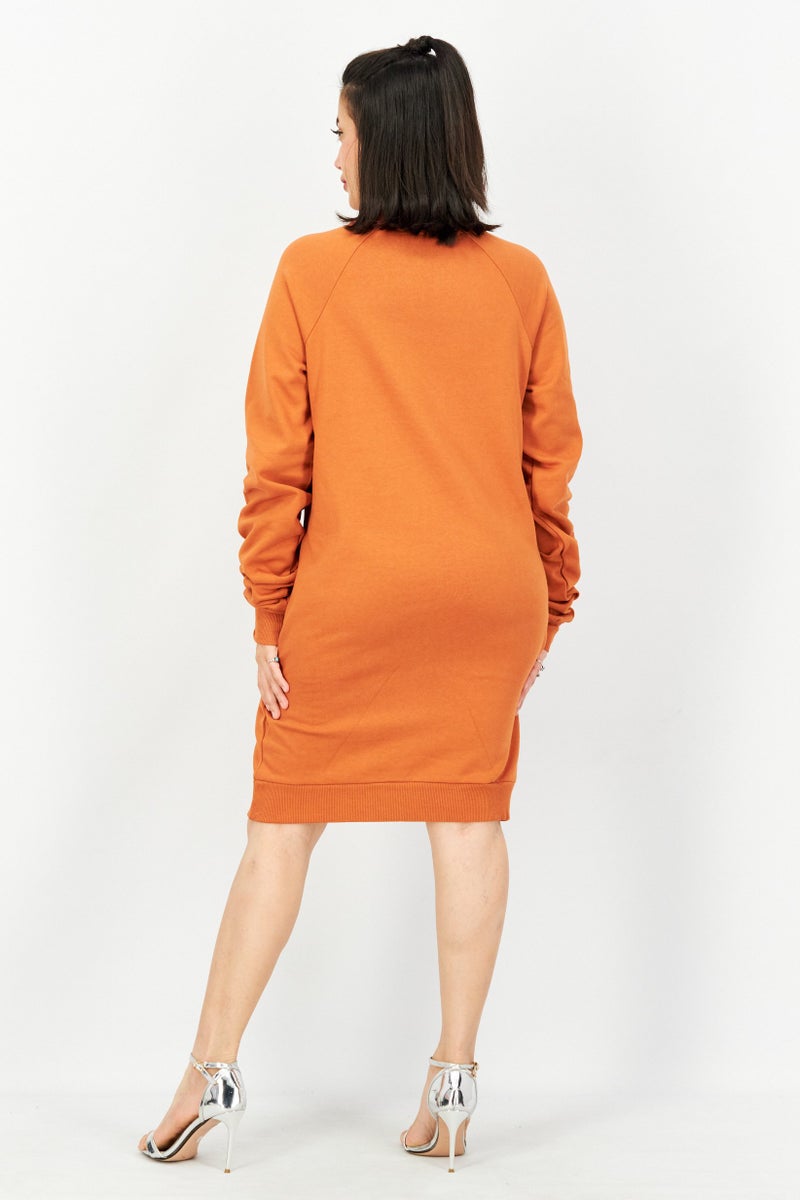 Women  Brand Logo Sweater Dress, Rust