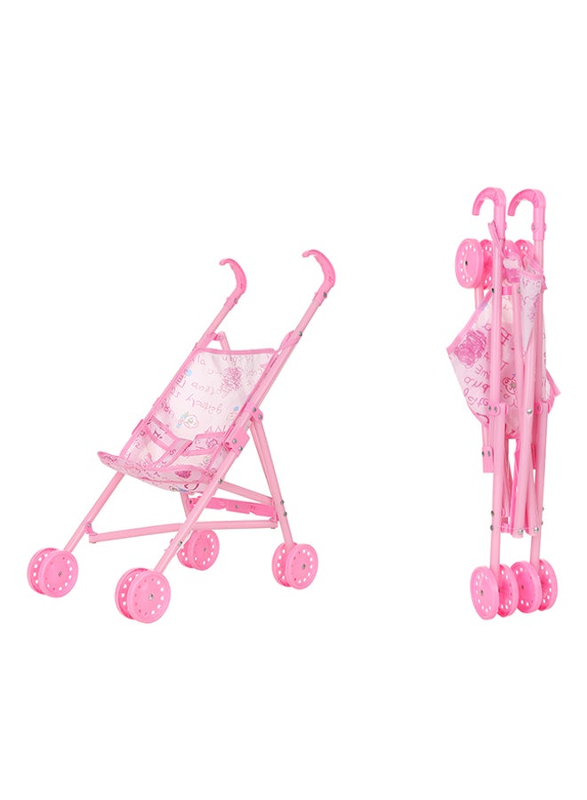 Baby Infant Doll Stroller Carriage Foldable Pink