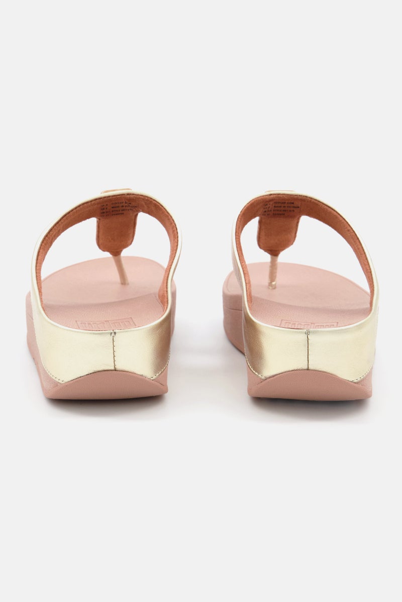 Women Fino Resin Slip On Sandals, Gold/Pink