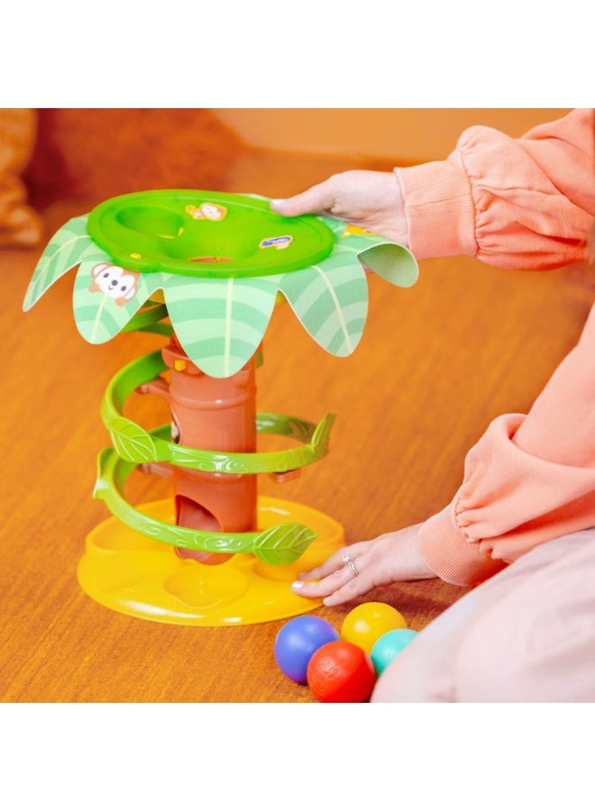 Bright Starts - Tropical Twirl Ball Play Toy, 4 Play Modes, Lights & Sounds, Adjustable Height, Ages 6 months +