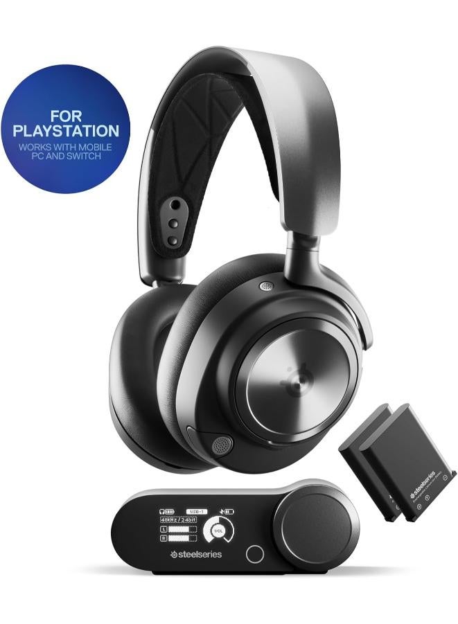 SteelSeries Arctis Nova Pro Wireless Multi-System Gaming Headset - Neodymium Magnetic Drivers - Active Noise Cancellation - Infinity Power System - ClearCast Gen 2 Mic - PS5, PS4, PC, Switch, Mobile