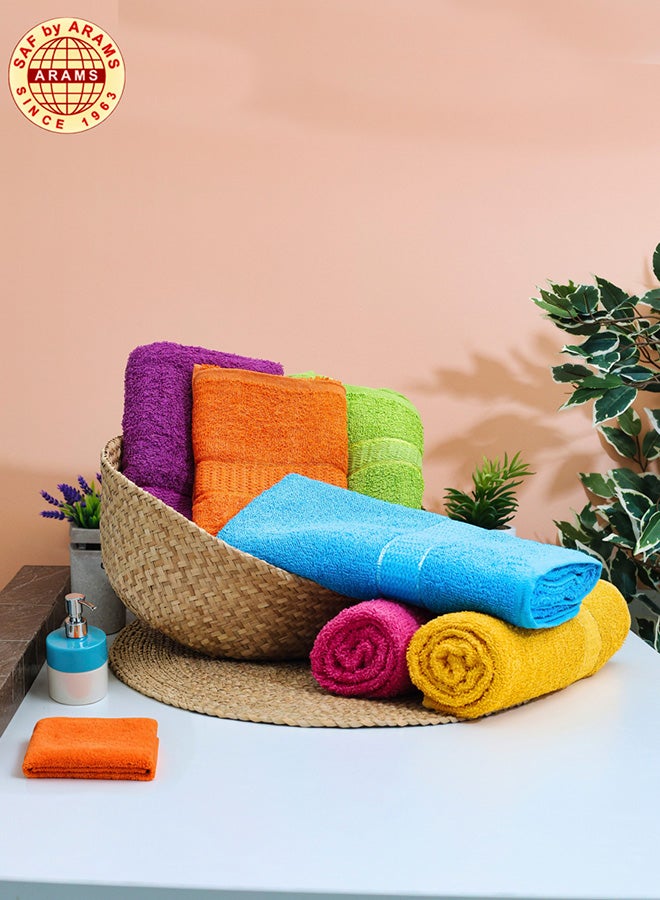 Elegant Soft Visc 6-Piece Bath Towel Pack - Dyed Fancy Design, 70x140 cm, 450 GSM
