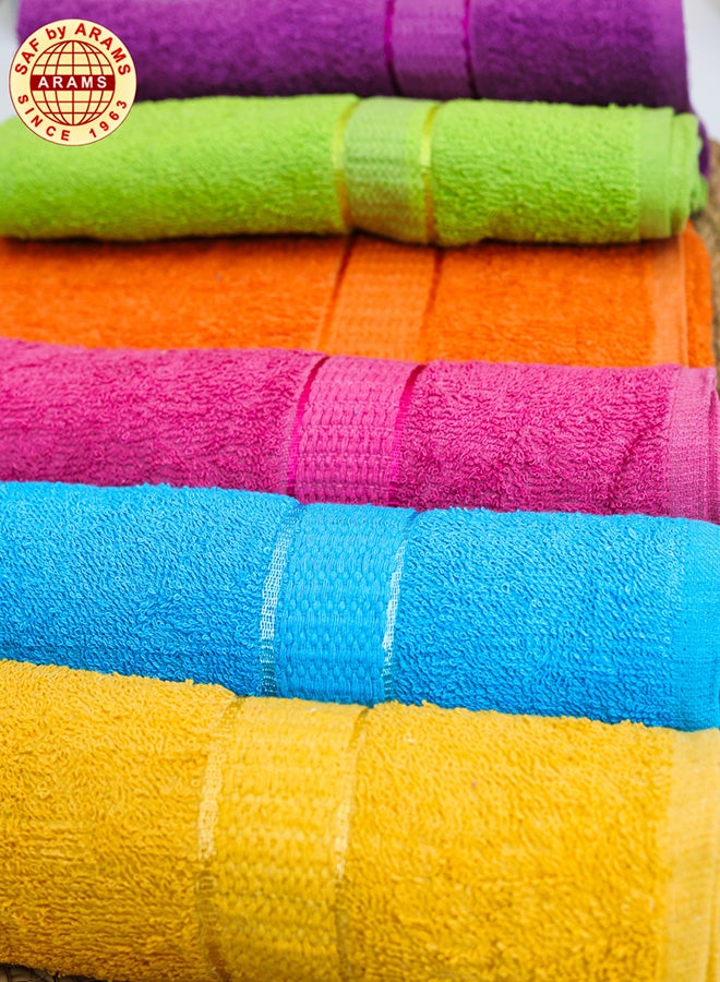 Elegant Soft Visc 6-Piece Bath Towel Pack - Dyed Fancy Design, 70x140 cm, 450 GSM