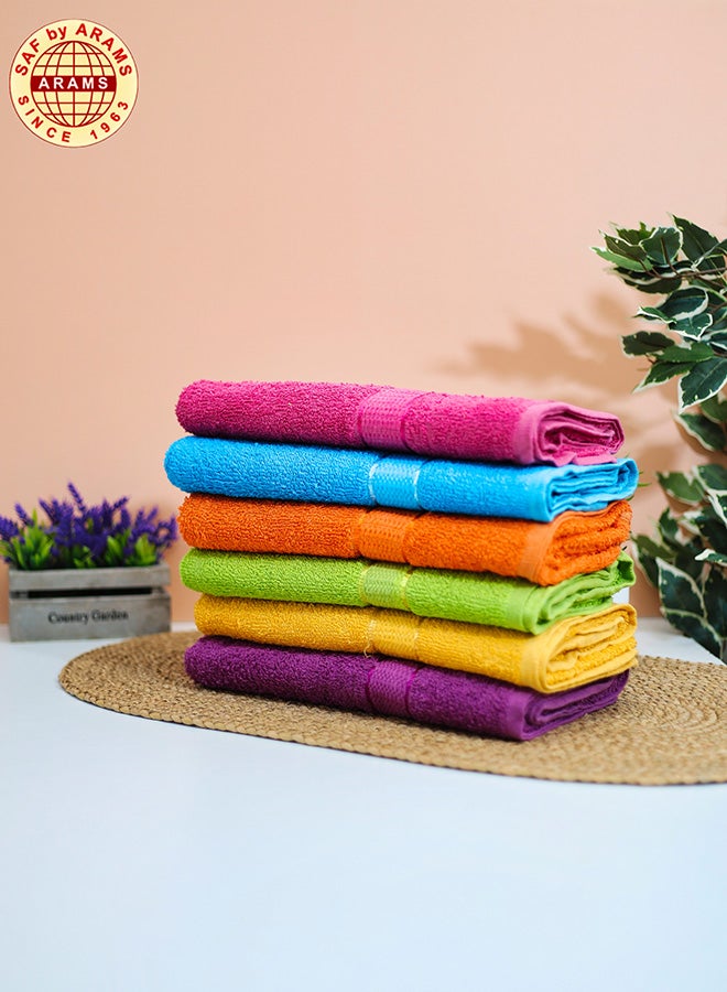 Elegant Soft Visc 6-Piece Bath Towel Pack - Dyed Fancy Design, 70x140 cm, 450 GSM