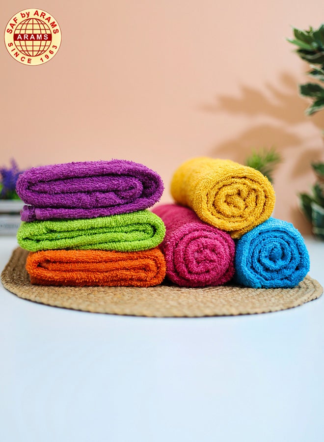 Elegant Soft Visc 6-Piece Bath Towel Pack - Dyed Fancy Design, 70x140 cm, 450 GSM