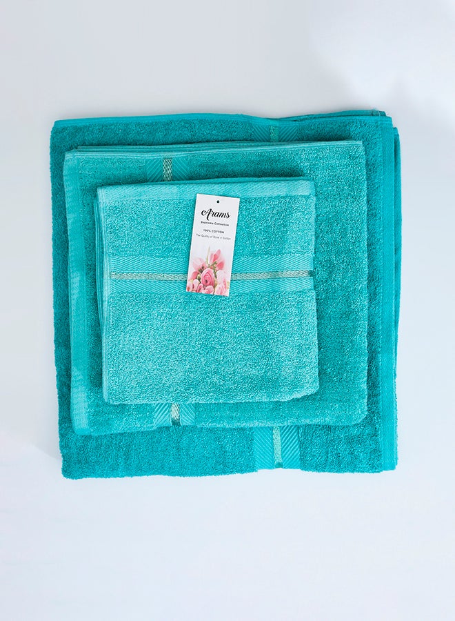 Arams Supreme 3-Piece 100% Combed Cotton 550 GSM Quick Dry Highly Absorbent Thick Soft Hotel Quality For Bath And Spa Bathroom Towel Set  1xBath Sheet (90x180 cm), 1xBath Towel (70x140 cm), 1xHand Towel (50x100 cm) Mint Green Color