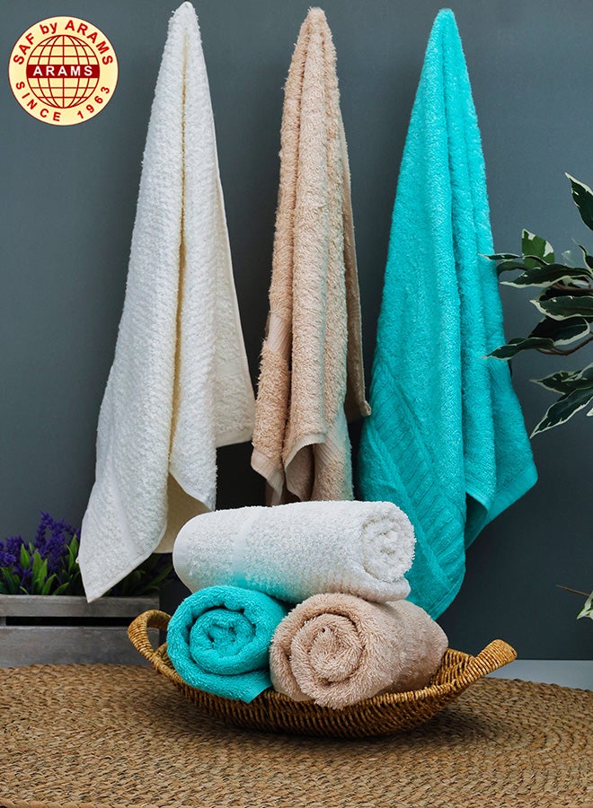 6-Piece Premium Cotton Hand Towel Set - 40x70 cm, 600 GSM, Luxuriously Absorbent, Mixed Fancy Colors