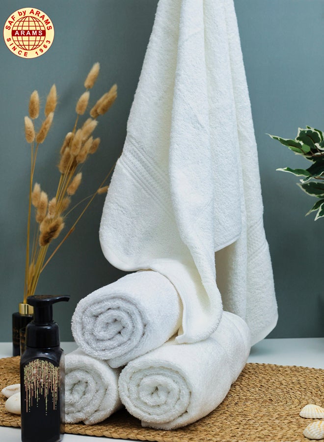 Sophisticated 6-Piece White Bath Towel Set - 70x140 cm, 500 GSM, Premium Quality