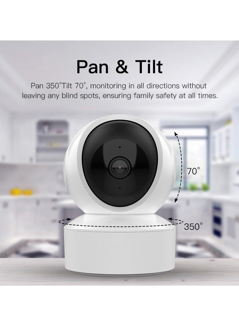 Smart Camera C200 1080p Resolution 360 Degrees View with AI Human Detection, Two Way Call Supports Google Assistance and Alexa, CC Camera 1080P 360 Degree View Mode