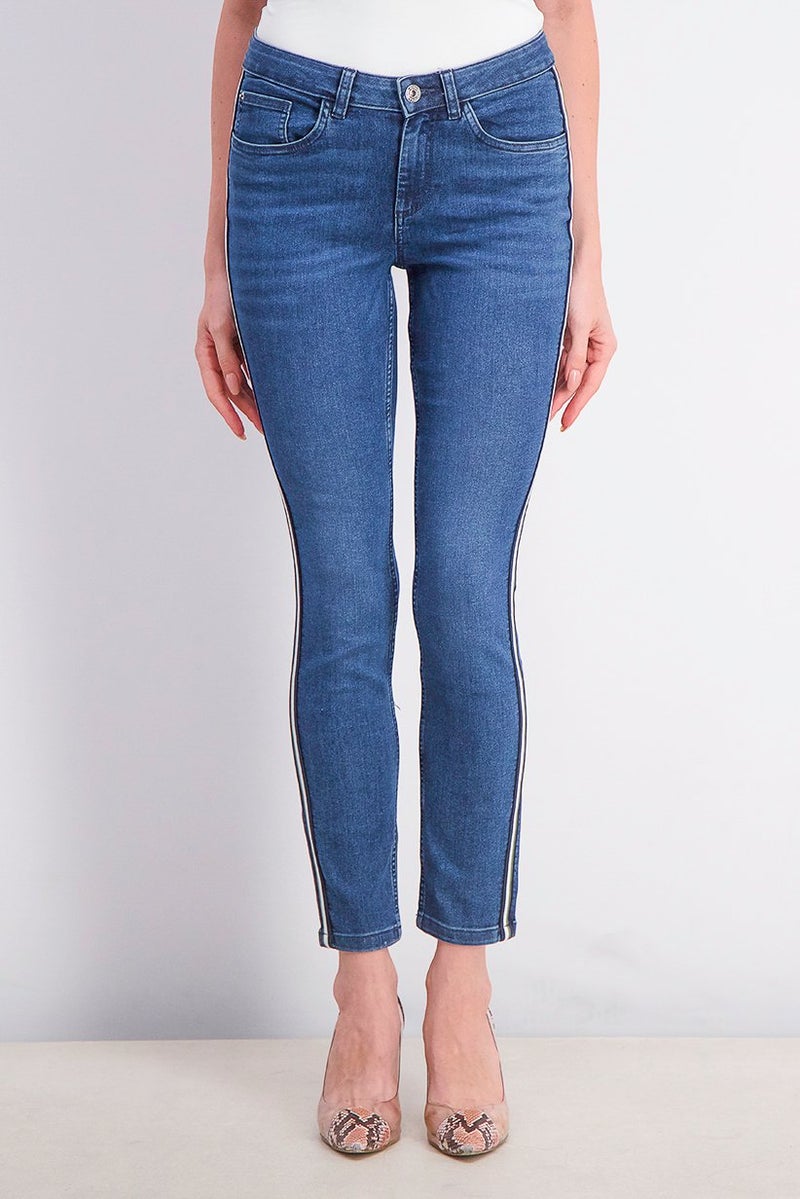 Women Regular Fit Washed Stretchable Jeans, Blue
