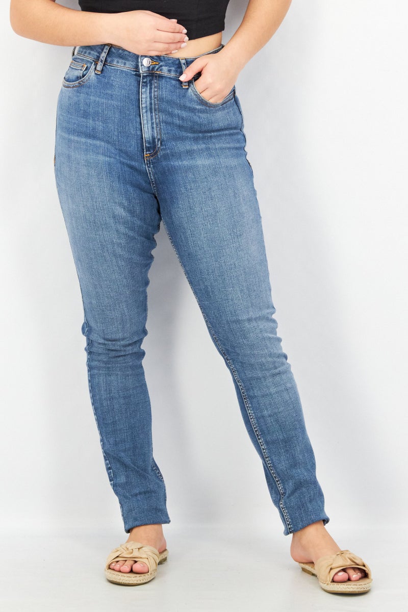 Women Tall Fit Washed Stretchable Jeans, Light Blue