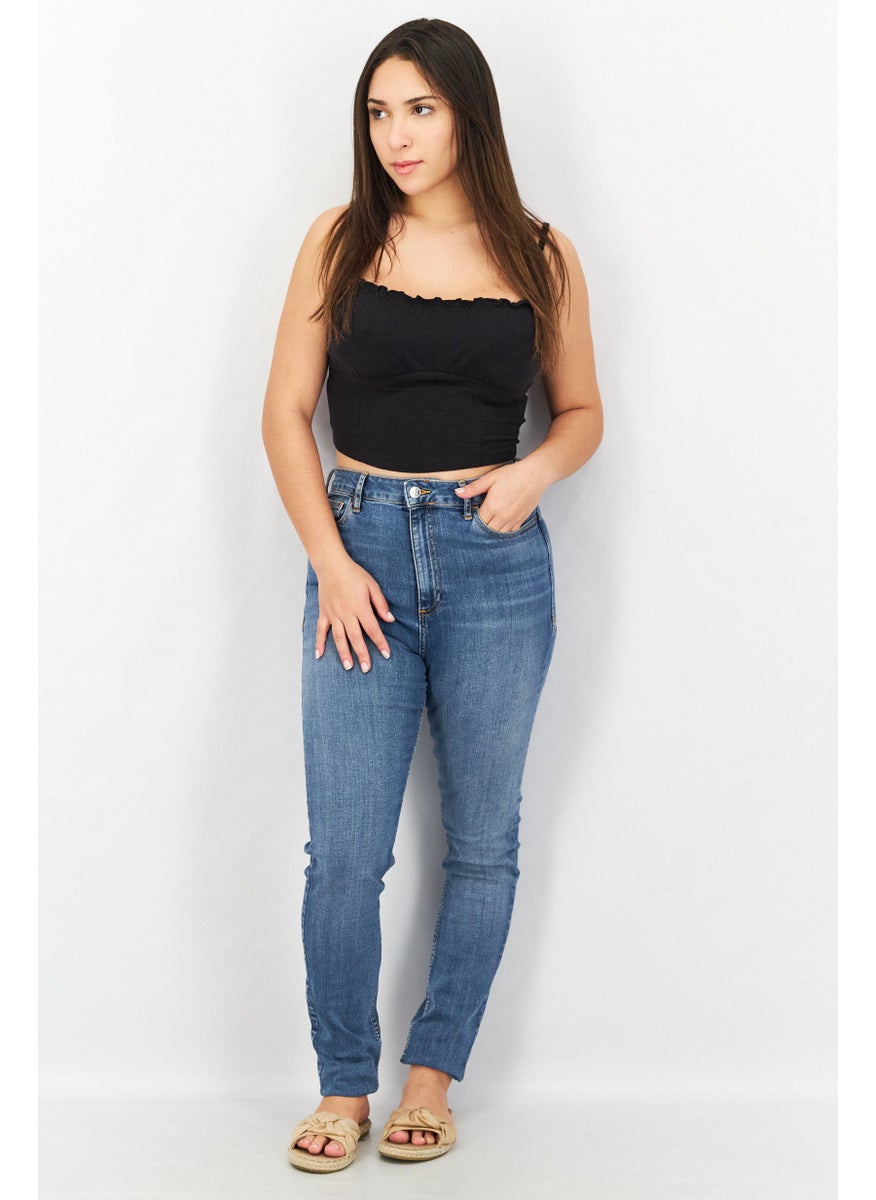 Women Tall Fit Washed Stretchable Jeans, Light Blue