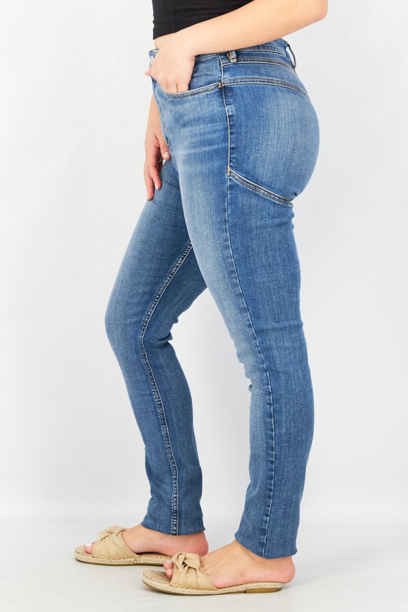 Women Tall Fit Washed Stretchable Jeans, Light Blue