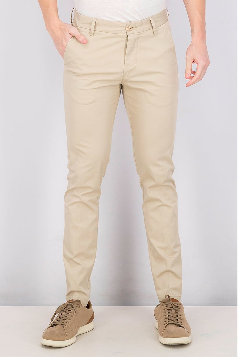 Men Narrow Fit Four Pocket Chino Pants, Khaki