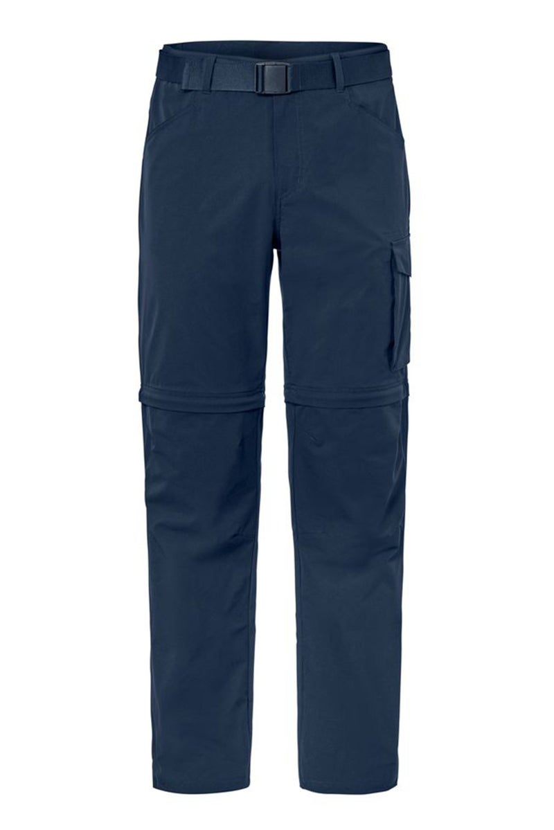 Men Regular Fit Belted Cargo Pants, Navy