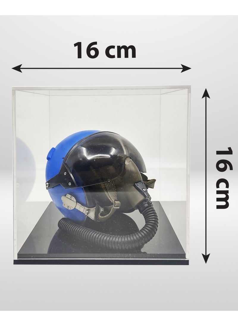 Pilot helmet Model BLUE with Acrylic Display Case