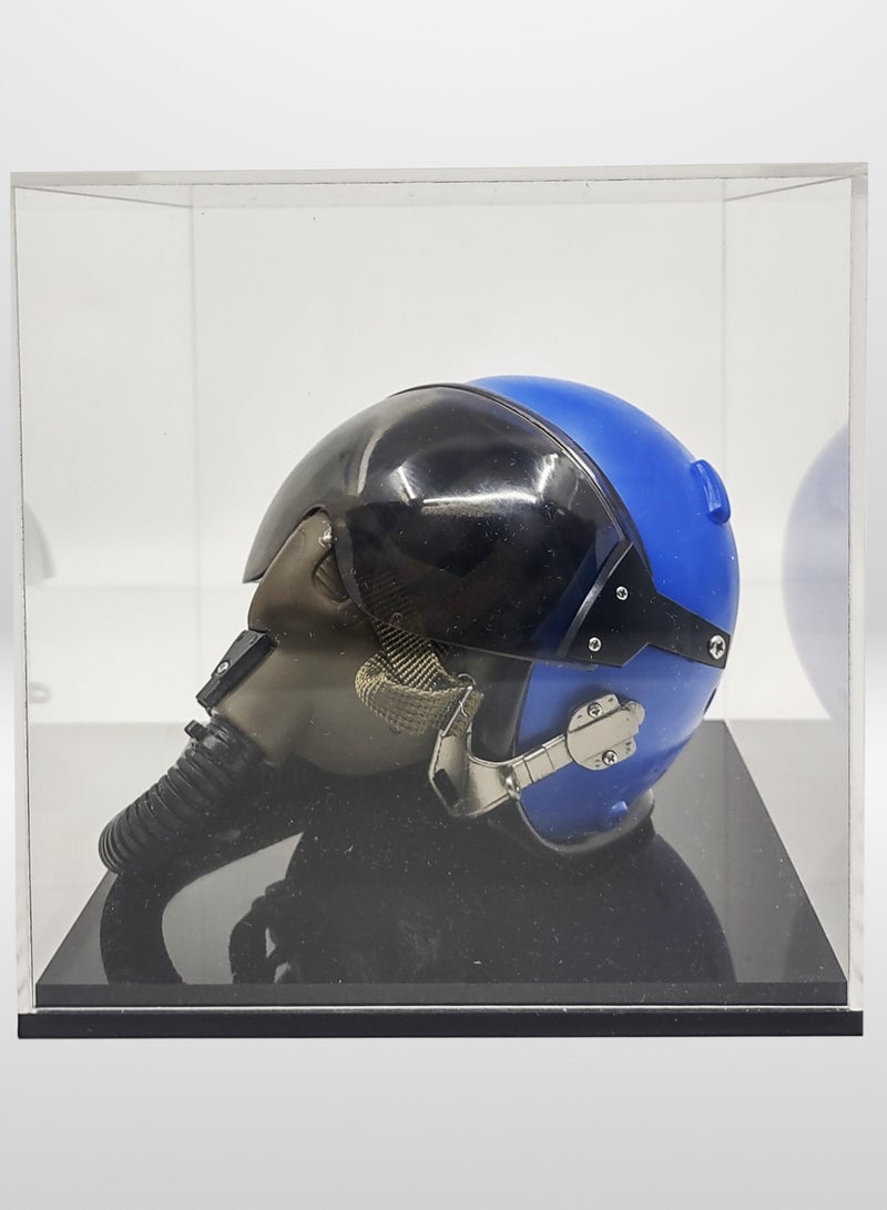 Pilot helmet Model BLUE with Acrylic Display Case