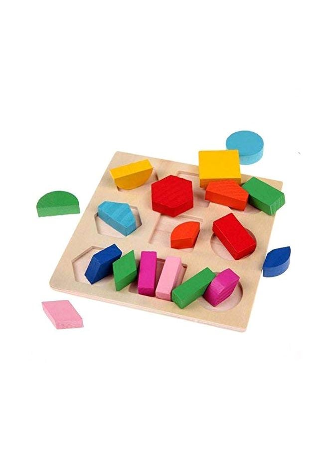 Set Of 3 Wooden Geometric Shaped Puzzle