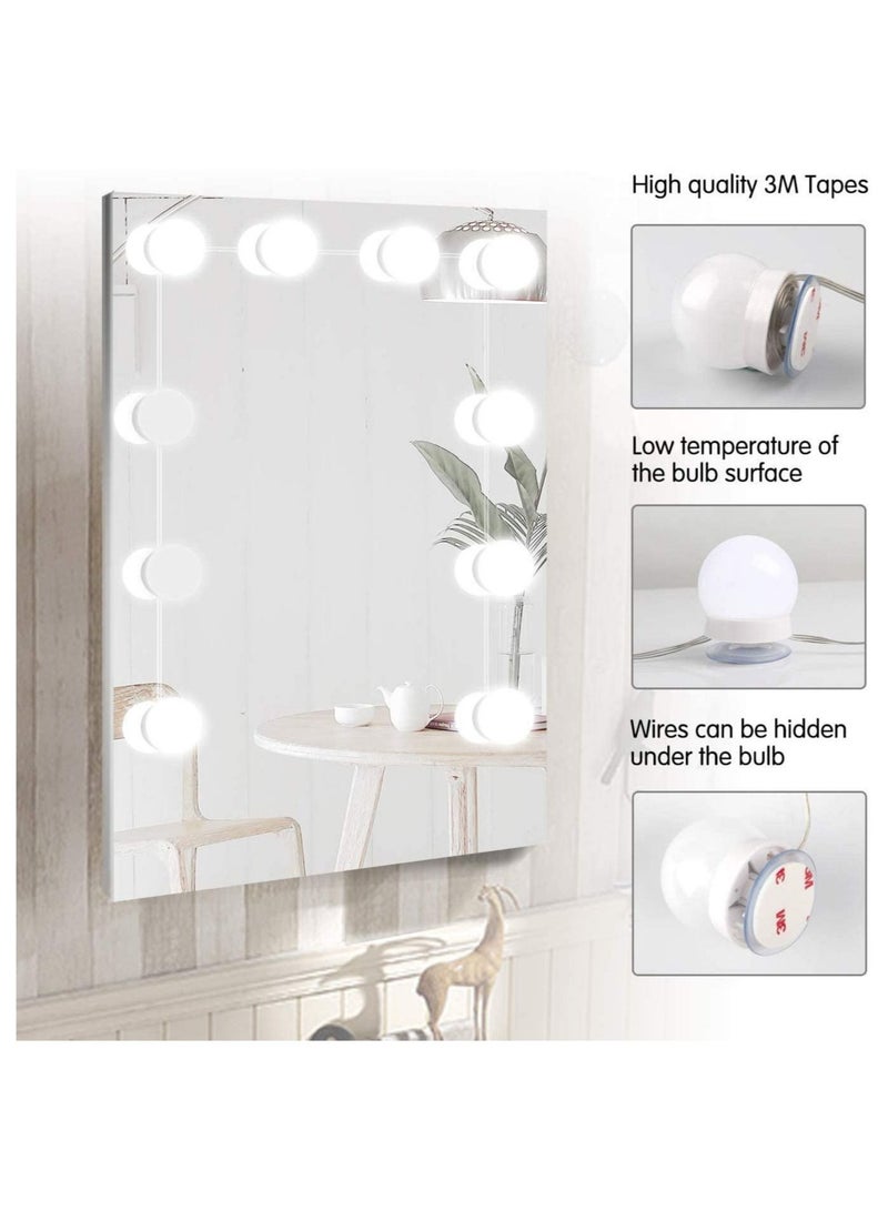 Hollywood Style LED Vanity Mirror Lights Kit with 10 Dimmable Light Bulbs For Makeup Dressing Table and Power Supply Plug in Lighting Fixture strip Vanity Mirror Light