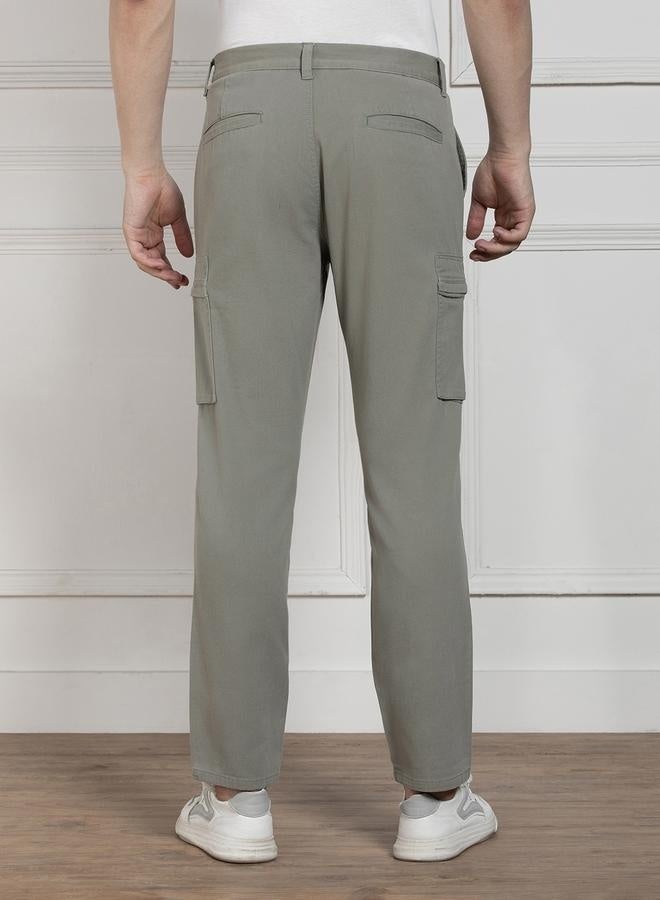 Men's Sage Green Cargo Trousers - Straight Fit Urban Style