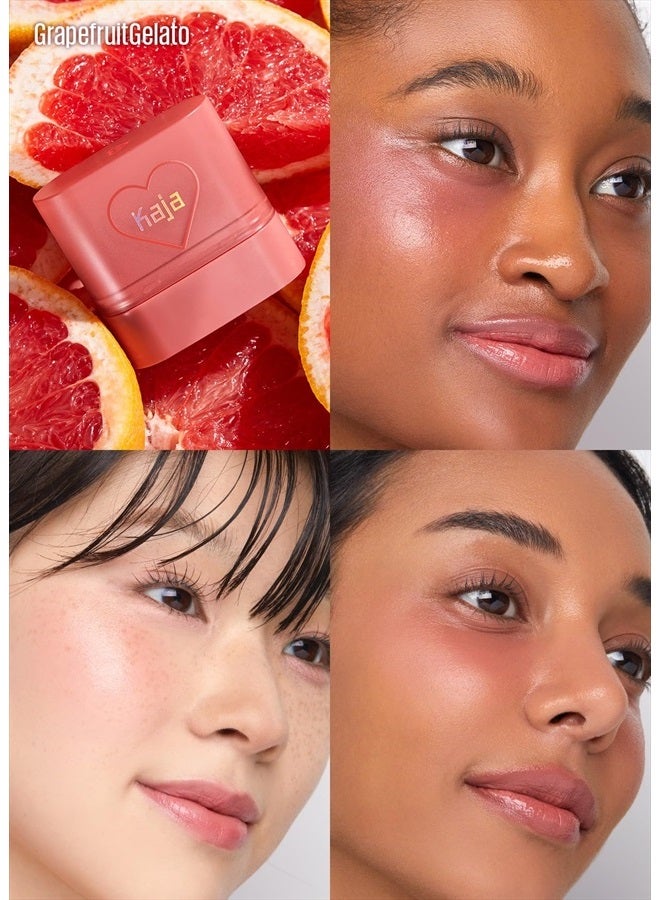 Dewy Bar - Creamy Multi-Stick Blusher & Lip Balm, Korean Cream Blush Stick for Cheeks and Lips, 45% Moisturizing Oil, Apple Extract, Vitamin-Hyaluronic Acid Infused, 06 Grapefruit Gelato, 10g