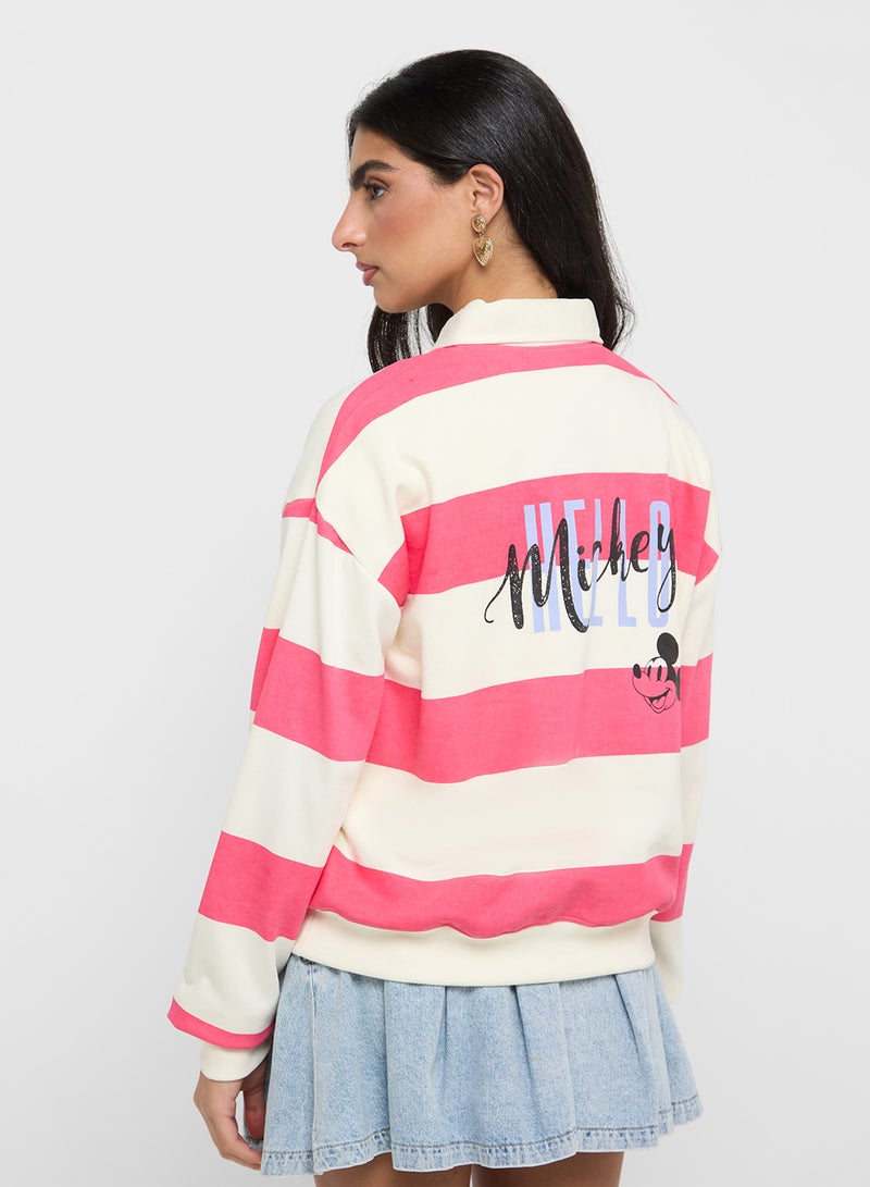 Mickey Polo Neck Oversize Sweatshirt