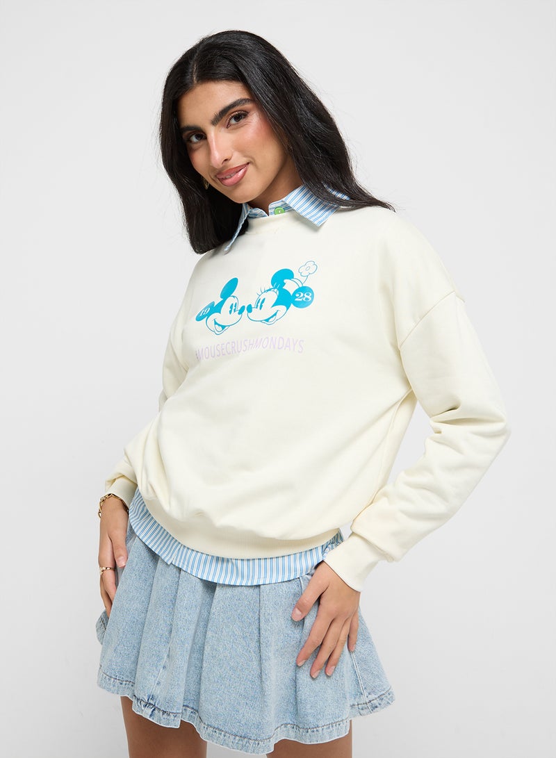 Mickey & Friends Oversize Graphic Sweatshirt