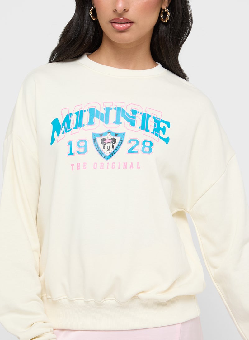 Minnie Oversize Varsity Style Sweatshirt