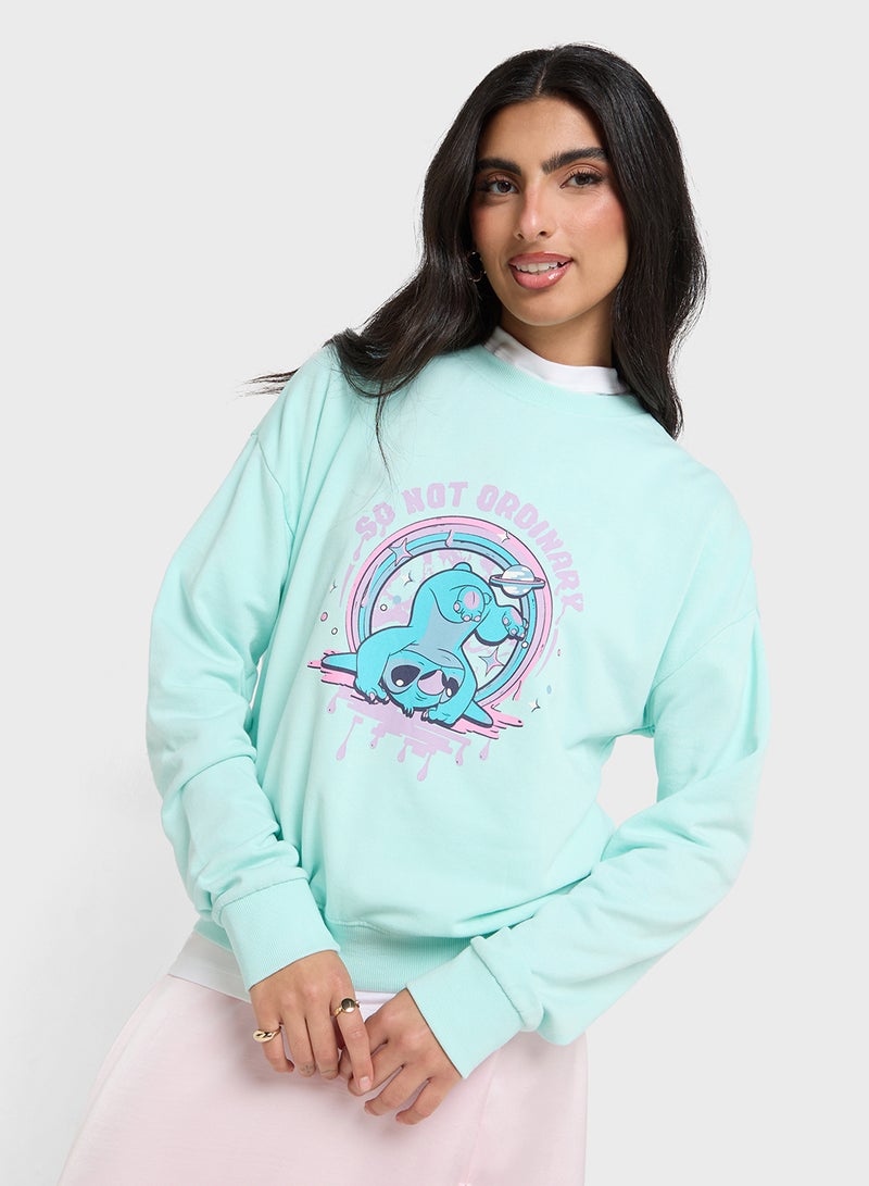 Stitch Oversize Graphic Sweatshirt