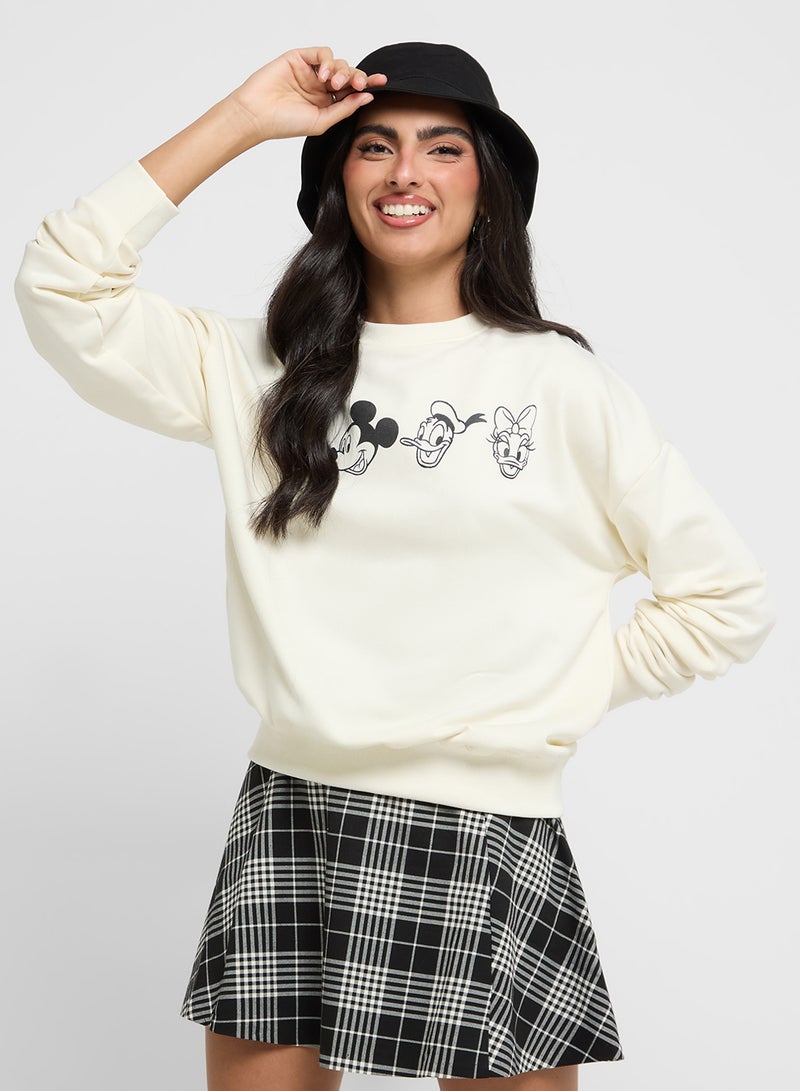 Mickey & Friends Oversize Graphic Sweatshirt