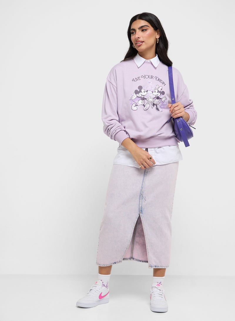 Mickey & Friends Oversize Graphic Sweatshirt