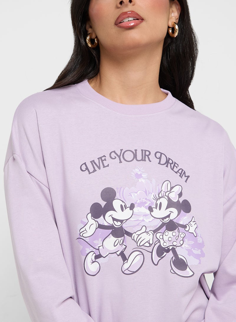 Mickey & Friends Oversize Graphic Sweatshirt