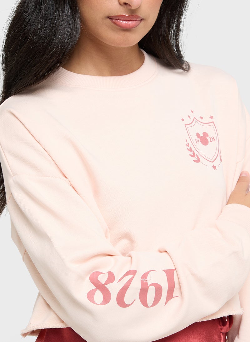 Mickey Cropped Graphic Sweatshirt