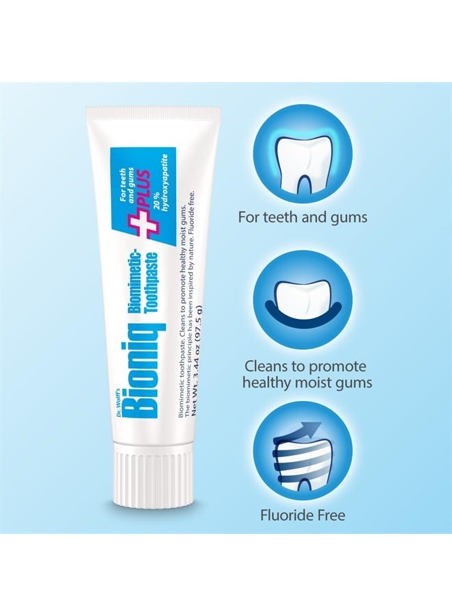 Plus Biomimetic Toothpaste with 20 Percent Hydroxyapatite for Teeth and Gums, 3.44 Ounce (Pack of 3)