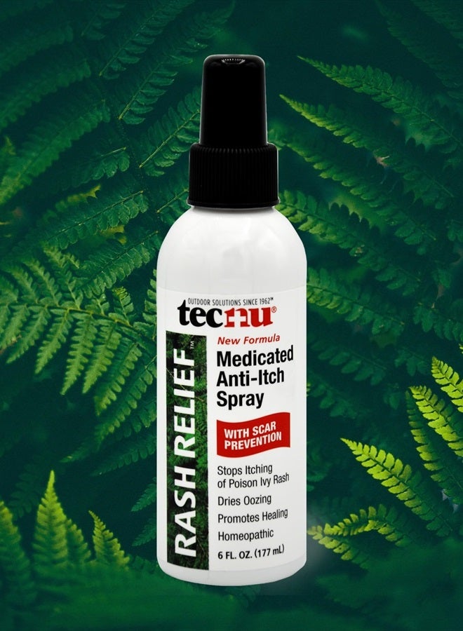 Rash Relief Medicated Anti-Itch Spray with Scar Prevention, 6 Ounce