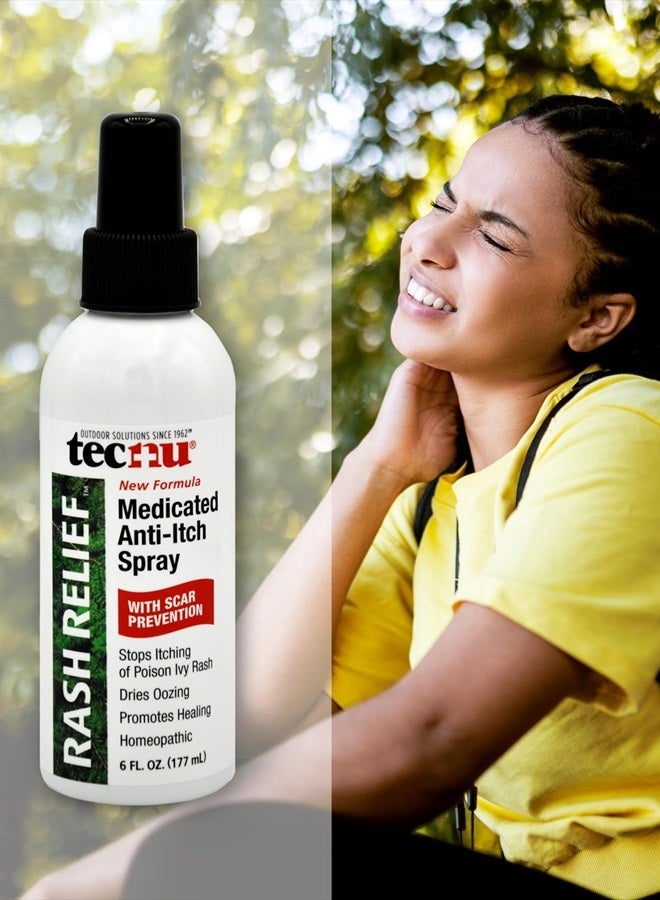 Rash Relief Medicated Anti-Itch Spray with Scar Prevention, 6 Ounce