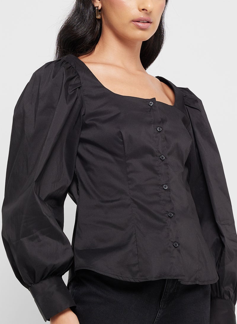 Square Neck Puff Sleeve Top