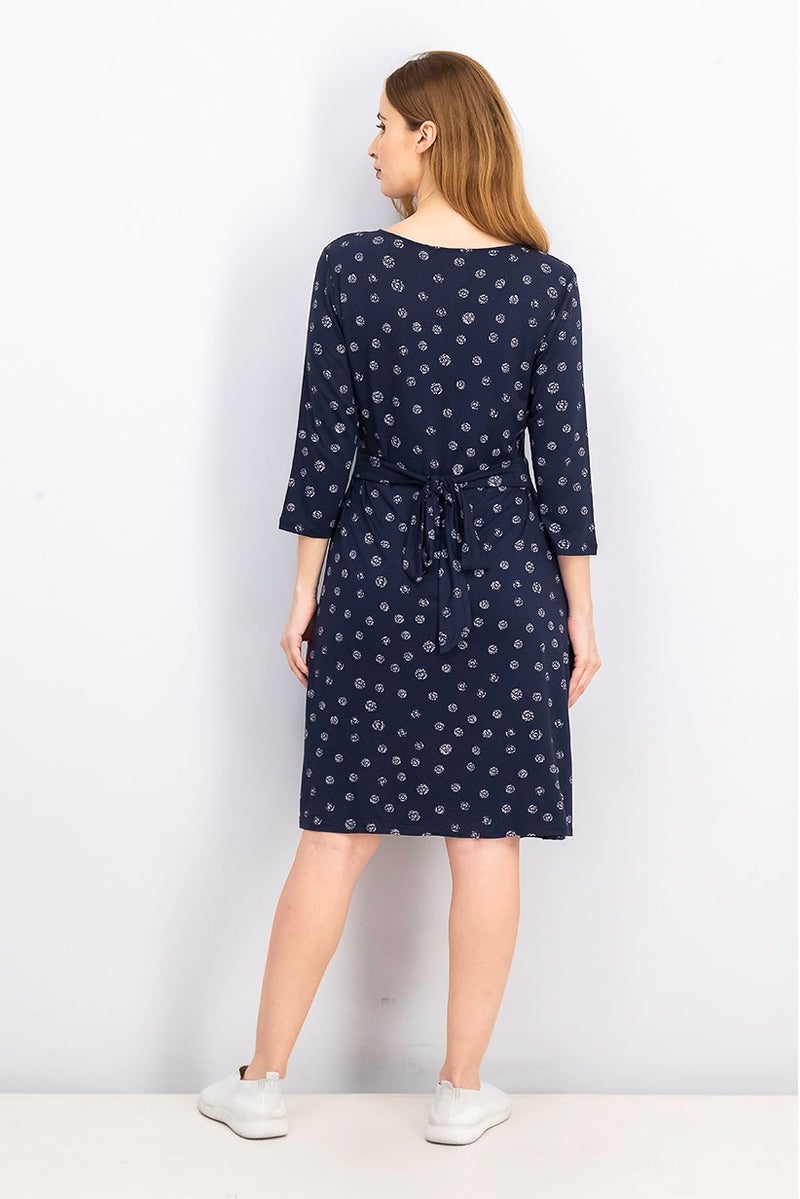 Maternity Allover Print Midi Dress, Navy