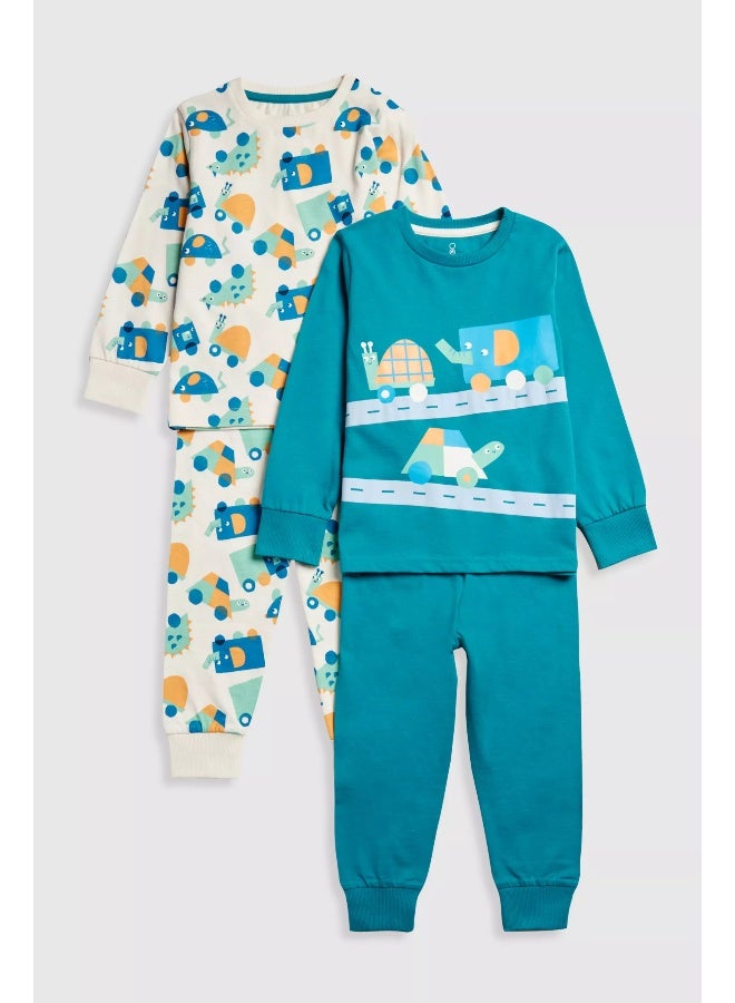 Animal Transport Pyjamas - 2 Pack