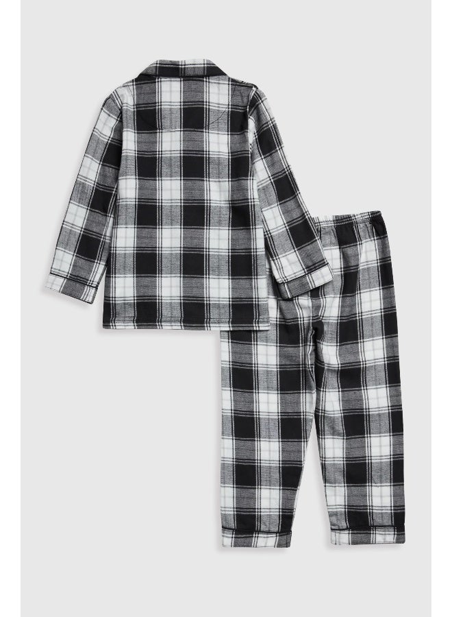 Black Check Woven Pyjamas