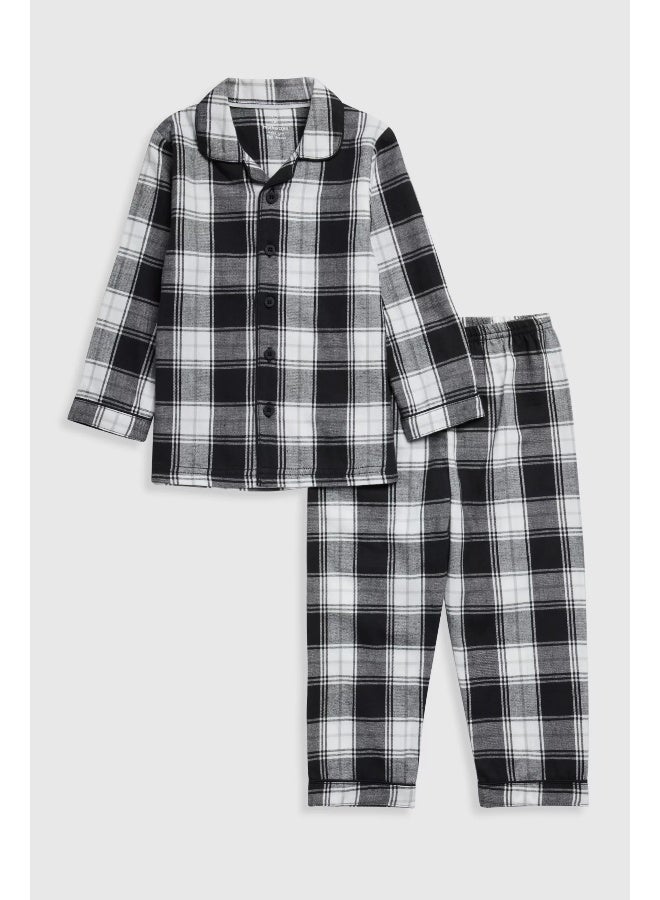 Black Check Woven Pyjamas