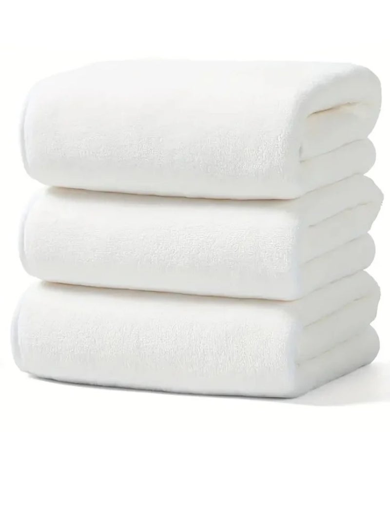 Microfiber Sports Towel, Hand Towel, Face Towel, Car Cleaning Towel Soft and Durable Microfiber 50 x 90cm, 3 Pieces - Off White